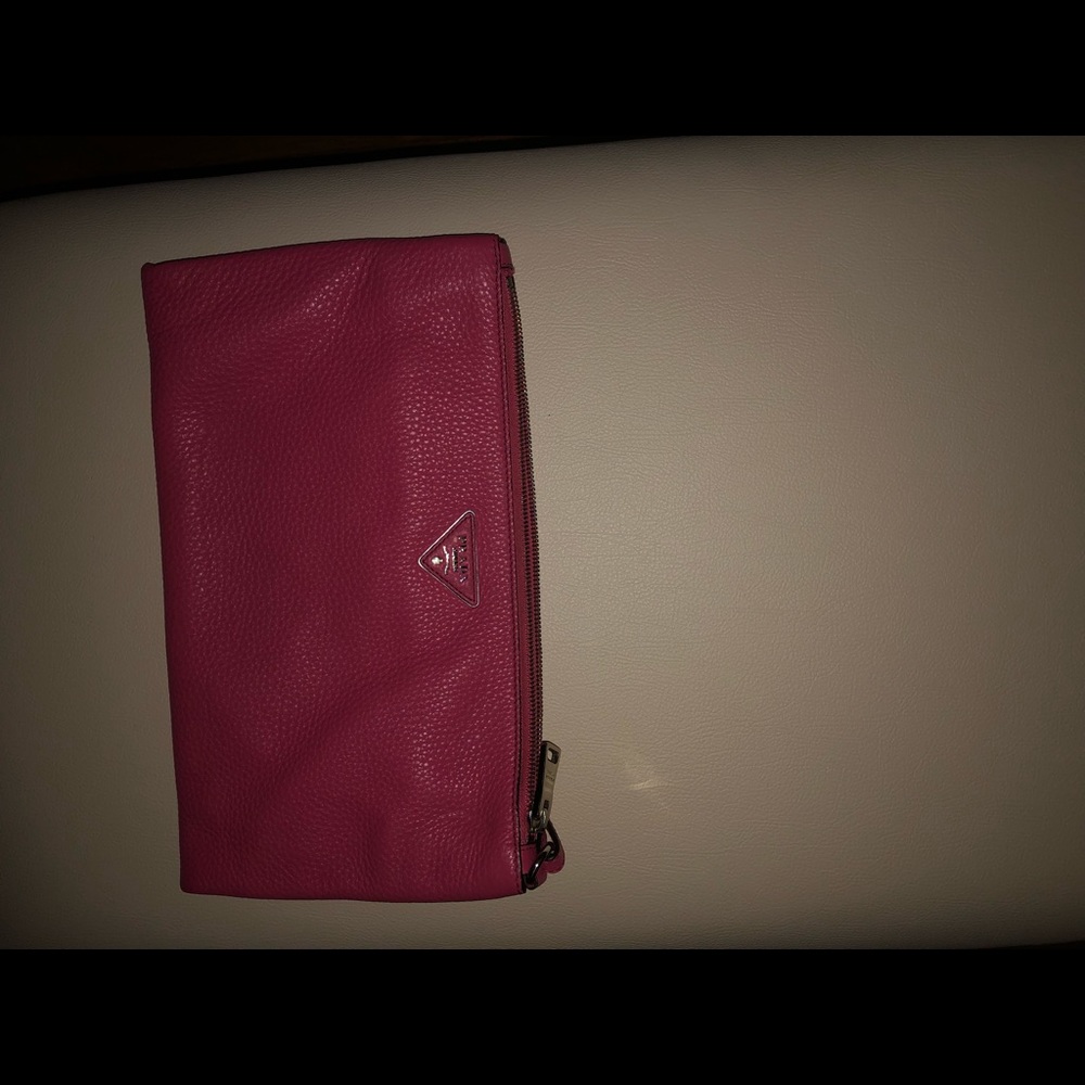 Prada hot pink clutch